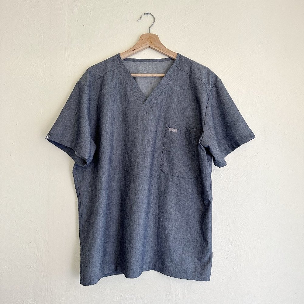 Figs Men's Graphite Scrub V Neck Top
